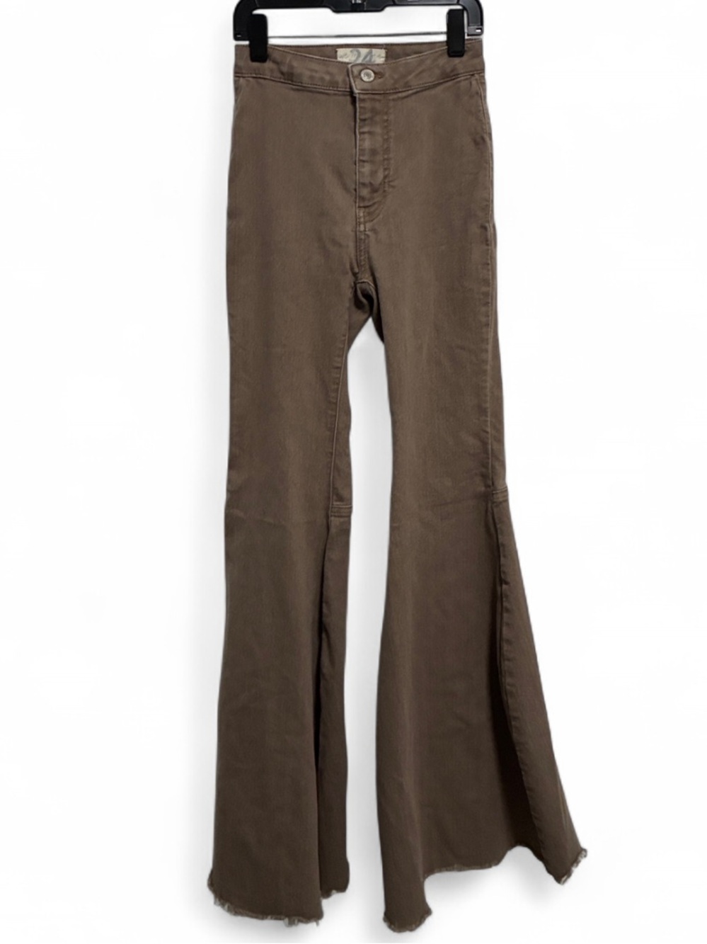 We the Free Taupe High-Waisted Bell Bottom Flared Jeans